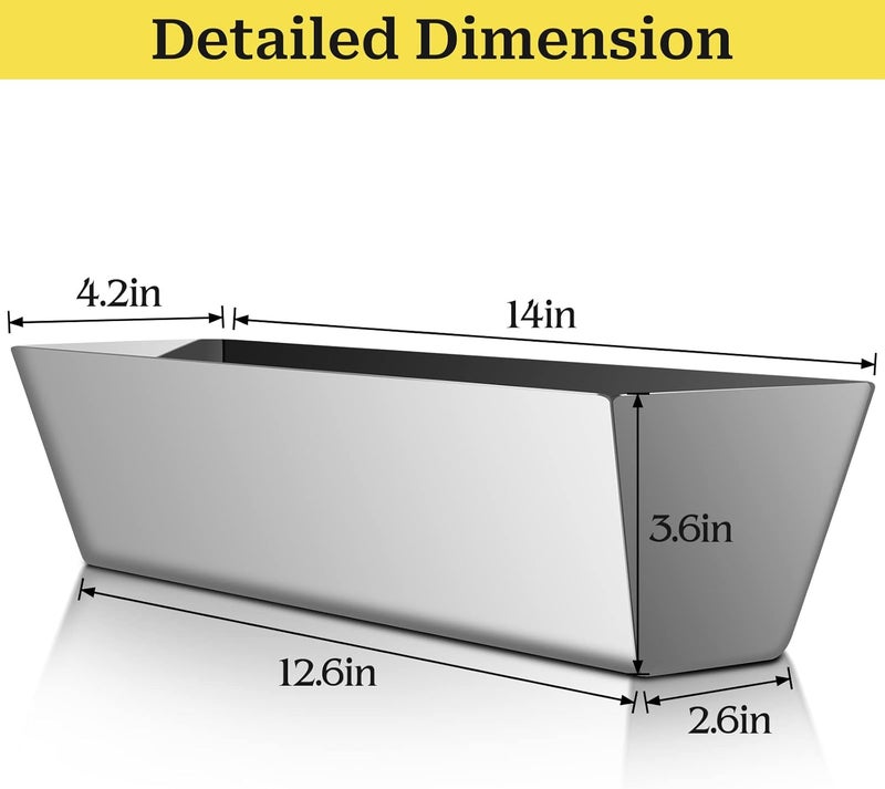 DEKEones Drywall Pan Mud, 12” Stainless Steel Watertight Reinforced Mud Pan, Tapered Sides, Drywall Tool Tray Bucket - Image 2